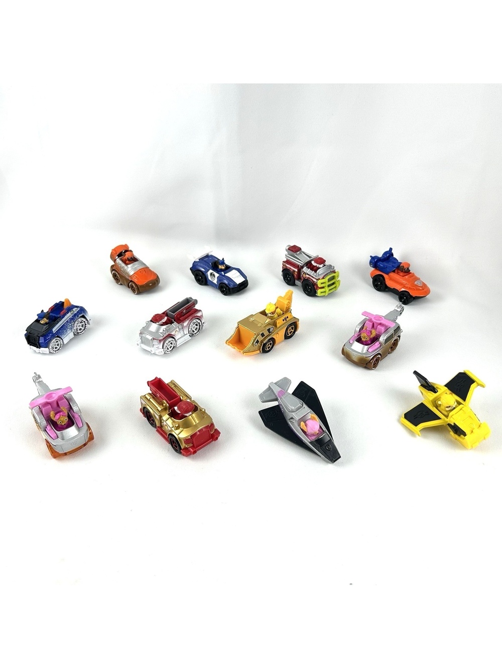 Paw Patrol Lot of 12 Small Vehicles With Characters Chase, Rubble & Others